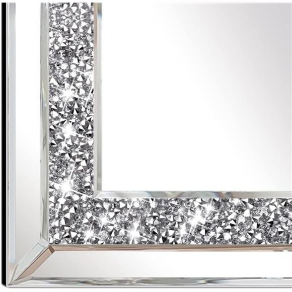 2PCS Crystal Rhinestone Diamond Wall Mirror.Brilliant Hand-Spliced Glass Mirror - Picture 3 of 7